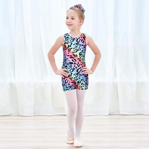 JESKIDS Leotards for Girls Gymnastics with Shorts Dance Biketards Tumbling Matching Hair Scrunchie 3~15 Years in Kuwait