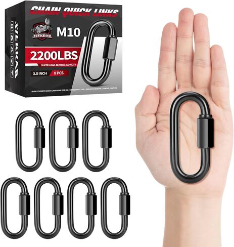 12Pcs 3" Quick Link Chain Connector, 1600lbs Capacity M8 Heavy Duty High Strength Giant Carabiners for Swing, Camping, Pet Leash, Fishing, Hiking in Saudi Arabia