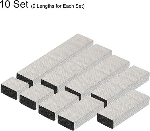 MECCANIXITY 90Pcs Faraday Conductive Fabric Foam Electrode Shielding Fabric Foam 9 Lengths 10/15/20/25/30/35/40/45/50x10x5mm with Adhesive Backing for Computer LCD TV in Saudi Arabia