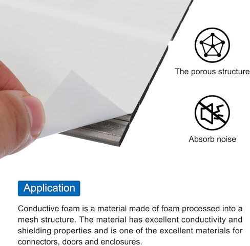 MECCANIXITY 90Pcs Faraday Conductive Fabric Foam Electrode Shielding Fabric Foam 9 Lengths 10/15/20/25/30/35/40/45/50x10x5mm with Adhesive Backing for Computer LCD TV in Saudi Arabia