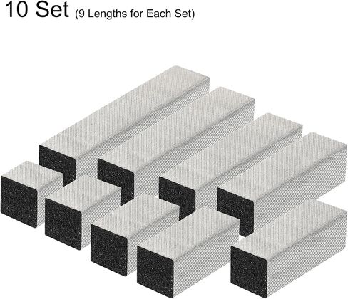 MECCANIXITY 90Pcs Faraday Conductive Fabric Foam Electrode Shielding Fabric Foam 9 Lengths 10/15/20/25/30/35/40/45/50x10x5mm with Adhesive Backing for Computer LCD TV in Saudi Arabia
