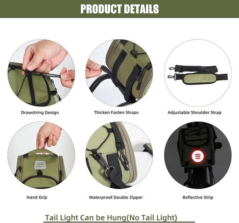Rear Bike Rack Bag Waterproof Bike Bags with Reflector, Rain Cover & Shoulder Strap for Commuter Travel Outdoor (Green) in Saudi Arabia