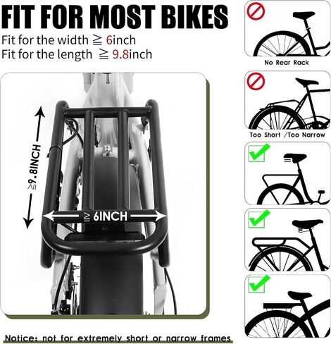 Rear Bike Rack Bag Waterproof Bike Bags with Reflector, Rain Cover & Shoulder Strap for Commuter Travel Outdoor (Green) in Saudi Arabia