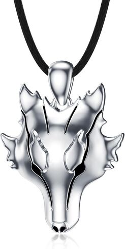 Wolf Necklace 925 Sterling Silver Wolf Pendant for Men in Saudi Arabia