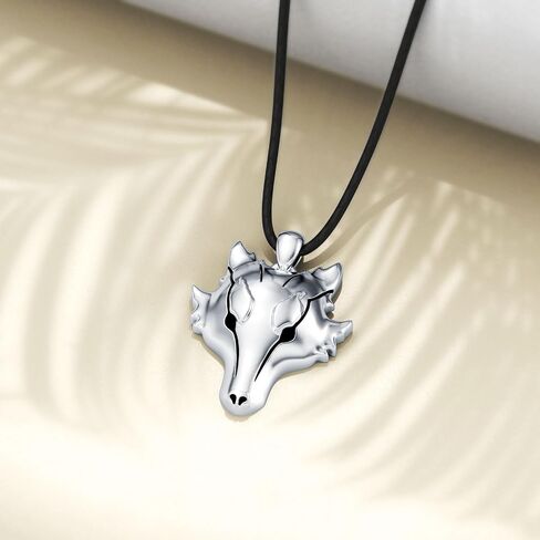 Wolf Necklace 925 Sterling Silver Wolf Pendant for Men in Saudi Arabia