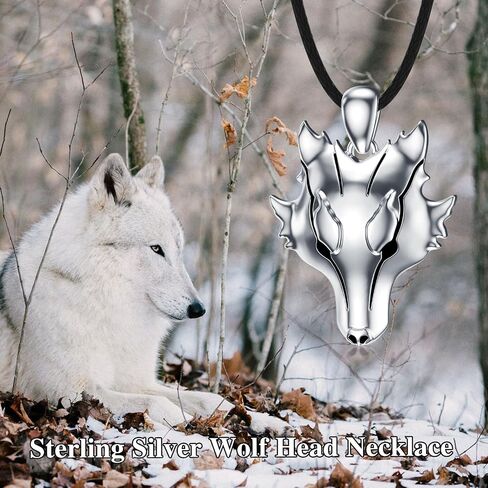 Wolf Necklace 925 Sterling Silver Wolf Pendant for Men in Saudi Arabia