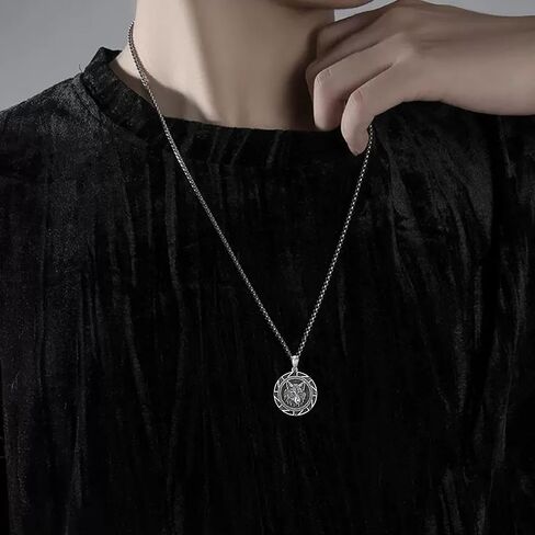 Wolf Necklace 925 Sterling Silver Wolf Pendant for Men in Saudi Arabia