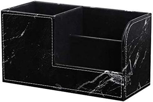 Leather Multi-Function Desk Stationery Organizer Storage Box Pen/Pencil, Cell Phone, Business Name Cards, desk organizers (Black) in Saudi Arabia