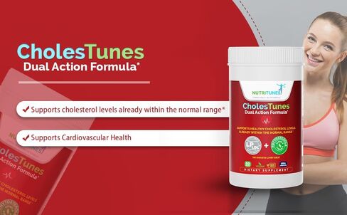 CholesTunes - مكمل دعم الكولسترول مع فيتوستيرولس وبروبيوتيك LP LDL لصحة القلب والقلب والأوعية الدموية - غير معدل وراثيًا، خالي من الغلوتين، خالي من الصويا، خالي من اللاكتوز، 60 قرصًا in Saudi Arabia