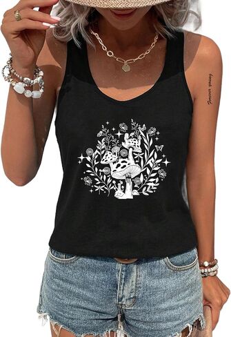 Avanova Women Butterfly Rhinestone Graphic Tank Tops Sleeveless Summer Shirt in Saudi Arabia