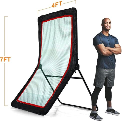 Pitch Back Baseball Rebounder Net, Adjustable Angle Pitchback Baseball Rebounder for Throwing and Pitching Practice?4X7FT Pitch Return Trainer and Rebound Net in Saudi Arabia