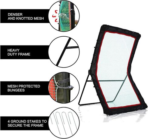 Pitch Back Baseball Rebounder Net, Adjustable Angle Pitchback Baseball Rebounder for Throwing and Pitching Practice?4X7FT Pitch Return Trainer and Rebound Net in Saudi Arabia