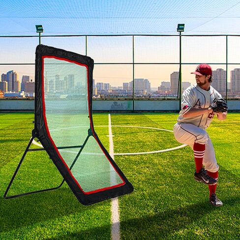 Pitch Back Baseball Rebounder Net, Adjustable Angle Pitchback Baseball Rebounder for Throwing and Pitching Practice?4X7FT Pitch Return Trainer and Rebound Net in Saudi Arabia