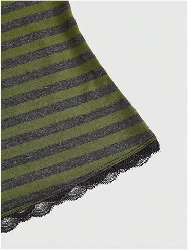 SOLY HUX Women's Y2k Tank Tops Striped Lace Trim Cami Tops Summer V Neck Fitted Camisole Shirts in Saudi Arabia