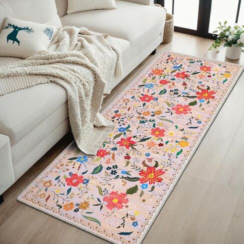 Washable Boho Front Door mat Outside Entrance 2x3 entryway Rug,Front Door Indoor Entrance,Bathroom Rugs Low Pile Throw Rugs for Entryway, Kitchen, Bath mat Entry Rug (Boho Grey, 2’x3’) in Kuwait