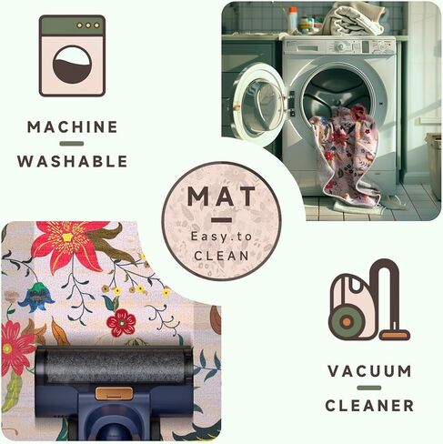 Washable Boho Front Door mat Outside Entrance 2x3 entryway Rug,Front Door Indoor Entrance,Bathroom Rugs Low Pile Throw Rugs for Entryway, Kitchen, Bath mat Entry Rug (Boho Grey, 2’x3’) in Kuwait