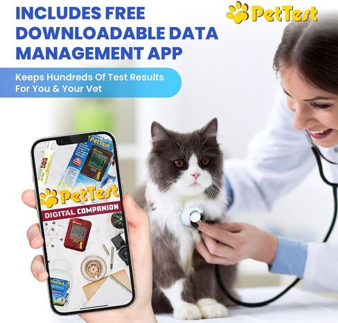PetTest Glucose Monitoring Kit for Dogs & Cats - Classic Beginner Diabetic Pet Blood Sugar Check Kit - Includes Classic Glucose Meter, 25 Test Strips, 25 Safety Lancets, Soft Carrying Case in Saudi Arabia