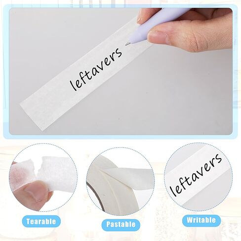 3PCS Freezer Tape to Tear and No Residue, Removal Freezer Tape Write Easy 164 Yards Low Temperature Resistance 3 White Rolls 0.79 Inch by 54.68 Yards for Food Container Refrigerator Labels in Saudi Arabia