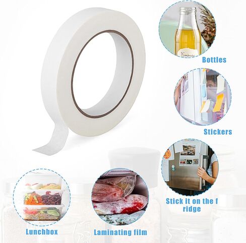 3PCS Freezer Tape to Tear and No Residue, Removal Freezer Tape Write Easy 164 Yards Low Temperature Resistance 3 White Rolls 0.79 Inch by 54.68 Yards for Food Container Refrigerator Labels in Saudi Arabia