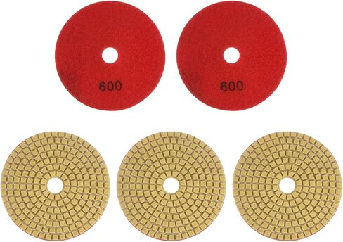 HARFINGTON 5pcs Diamond Polishing Pads 4" Grits 1500 Wet/Dry Premium Diamond Polish Pad for Stone Concrete Marble Countertop Quartz for Polisher Grinder in Saudi Arabia