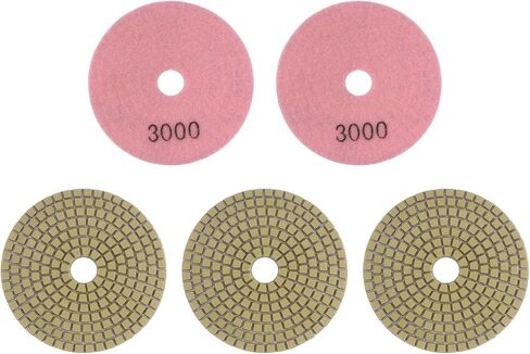 HARFINGTON 5pcs Diamond Polishing Pads 4" Grits 1500 Wet/Dry Premium Diamond Polish Pad for Stone Concrete Marble Countertop Quartz for Polisher Grinder in Saudi Arabia