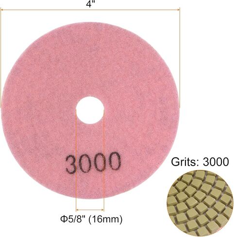 HARFINGTON 5pcs Diamond Polishing Pads 4" Grits 1500 Wet/Dry Premium Diamond Polish Pad for Stone Concrete Marble Countertop Quartz for Polisher Grinder in Saudi Arabia