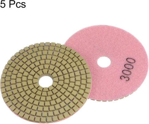 HARFINGTON 5pcs Diamond Polishing Pads 4" Grits 1500 Wet/Dry Premium Diamond Polish Pad for Stone Concrete Marble Countertop Quartz for Polisher Grinder in Saudi Arabia