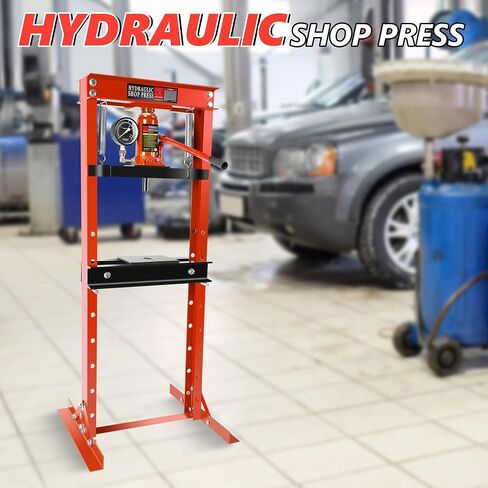 Hydraulic Shop Press,12 Ton H-Frame Garage Floor Adjustable Shop Bearing Press with Stamping Plates to Bend, Straighten, Or Press Parts, Install Bearings & U-Joints in Saudi Arabia