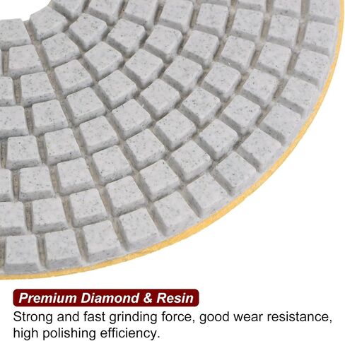 HARFINGTON 5pcs Diamond Polishing Pads 5" Grit 200 Wet/Dry Polish Pad for Stone Concrete Marble Countertop Quartz, for Polisher Grinder in Saudi Arabia