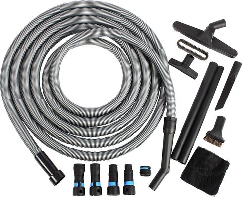 Cen-Tec Systems 95292 Home and Shop Vacuum Expanded Multi-Brand Power Tool Dust Collection Adapter Set and Full Attachment Kit, 30 Ft. Hose, Black in Kuwait
