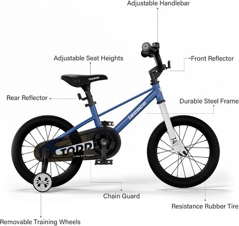 Kids Bike for Boys Girls, 14 16 18 Inch Children's Bicycle with Training Wheels Pedal Brakes Handbrake & Kickstand Training Bike for Kids and Toddler Multiple Color in Saudi Arabia