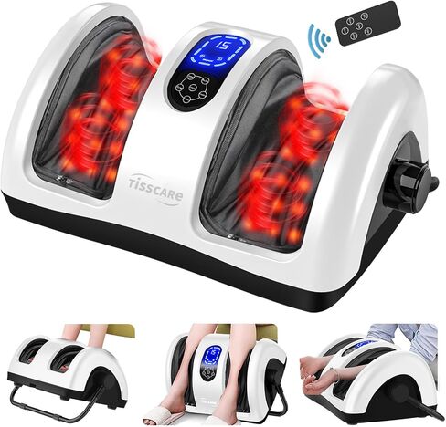 TISSCARE Shiatsu Foot Massager with Heat: Foot Massager Machine for Neuropathy, Plantar Fasciitis and Pain Relief-Massage Foot, Leg, Calf, Ankle with Deep Kneading Heat Therapy, Gift for Woman, Man in Saudi Arabia