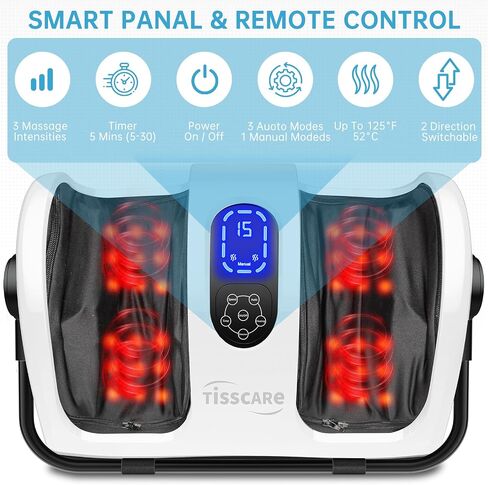 TISSCARE Shiatsu Foot Massager with Heat: Foot Massager Machine for Neuropathy, Plantar Fasciitis and Pain Relief-Massage Foot, Leg, Calf, Ankle with Deep Kneading Heat Therapy, Gift for Woman, Man in Saudi Arabia