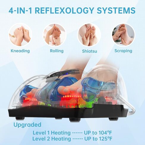 TISSCARE Shiatsu Foot Massager with Heat: Foot Massager Machine for Neuropathy, Plantar Fasciitis and Pain Relief-Massage Foot, Leg, Calf, Ankle with Deep Kneading Heat Therapy, Gift for Woman, Man in Saudi Arabia