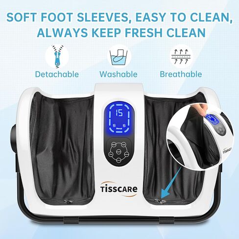 TISSCARE Shiatsu Foot Massager with Heat: Foot Massager Machine for Neuropathy, Plantar Fasciitis and Pain Relief-Massage Foot, Leg, Calf, Ankle with Deep Kneading Heat Therapy, Gift for Woman, Man in Saudi Arabia