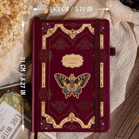 TIEFOSSI Butterfly Journals for Women Men, College Ruled Journals for Writing, Lay Flat Notebook,320 Numbered Pages A5 Journaling in Kuwait
