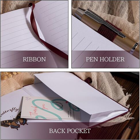 TIEFOSSI Butterfly Journals for Women Men, College Ruled Journals for Writing, Lay Flat Notebook,320 Numbered Pages A5 Journaling in Kuwait