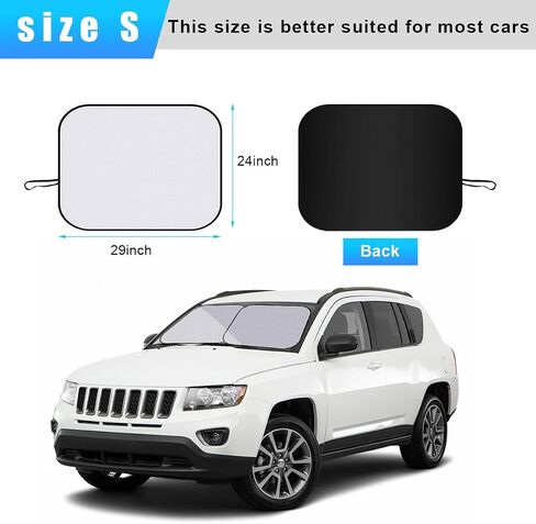 2PCS Car Windshield Sun Shade, 28"×31" Auto Windshield Reflector Sunshade Block Heat, Sun & UV Ray, Foldable Sun Visor Protector to Keep Your Vehicle Cool, Car Accessories in Saudi Arabia