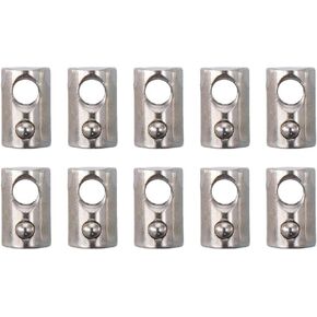 FEIYING M8 T-Nuts,Roll-in Spring M8 T Nut,10Pcs Carbon Steel Durable Silver Tone Roll Ball Elastic Nuts