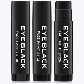 Eye Black Stick for Sports, 3pcs Anti-Glare Under Eye Black Sports Grease Stick for Baseball Softball Soccer Lacrosse Hockey Athletes Sports Training, Water-Proof Eye Black Stick for Athletes (Black)