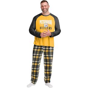 FOCO NFL Pittsburgh Steelers Men's Pajama Shirt and Pants Lounge Set