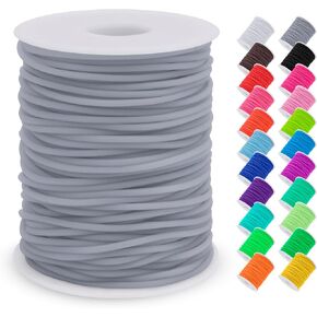 27.34 Yards x 3mm Hollow Pipe Tubing Rubber Cord Plastic Lanyard String with 1.5mm Hole Plastic Lacing Cord Barber Cords for Knitting Beading Bracelet Keychain Stitch Savers (Grass Green)