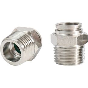 2Pcs 304 Stainless Steel Male Straight 1/2" Tube OD x 1/2" NPT Thread Push to Connect Air Fittings, Pneumatic Push Lock Connector for Air Regulator Air Ride Air Horn Air Compressorr