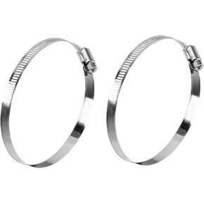 5 Inch Duct Clamp, Stainless Steel Large Hose Clamp Adjustable Diameter 110-130mm Worm Drive Clamp for Plumbing Dryer Vent Hardware for Automotive Mechanical Agriculture, 2 Pack