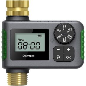 Hose Timer with Brass Inlet & Outlet, Programmable Water Timer for Garden Hose, Sprinkler Timer with Manual | Rain Delay | Automatic Watering for Drip Irrigation, Yard and Lawn