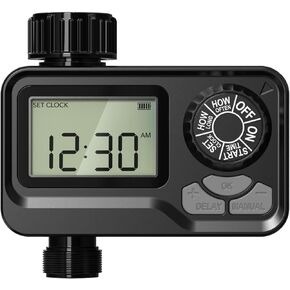 BN-LINK Sprinkler Timer Outdoor, Programmable Water Timer with Rain Delay, Automatic Irrigation System for Lawns & Garden Hoses - Waterproof Manual Controller with Large LCD Display, 1 Outlet