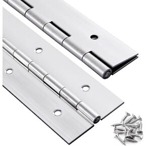 2 Pack Heavy Duty Piano Hinge 30 Inch x 2 Inch Stainless Steel Continuous & Piano Hinges with Holes, 30" Continuous Hinges for Cabinet, Door, DIY Wood Boxes, 0.060" Leaf Thickness, 2" Open Width