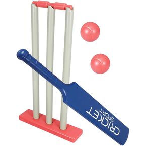 Sosoport Cricket Bat Plastic Cricket Bat and Ball Set Beach Cricket Stand Hand-Eye Coordination Cultivation Sports Game for Boys Girls