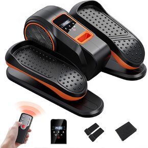 Under Desk Elliptical Machine for Home Workout, 12 Levels Speeds Ellipse Leg Exerciser While Sitting Quiet & Portable Seated Pedal Exerciser with Remote Control & Non-Slip Pad