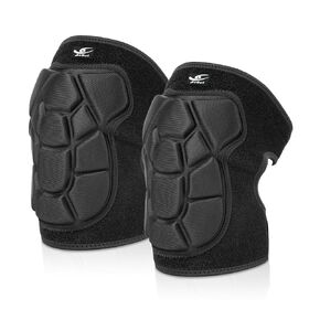 HiRui Flexible Knee Pads for Wrestling with Thick EVA Foam Padding | Anti-Slip Adjustable Collision Avoidance Knee Brace for Men Women Kids Dancers Volleyball Basketball Gardening (Black, Medium)